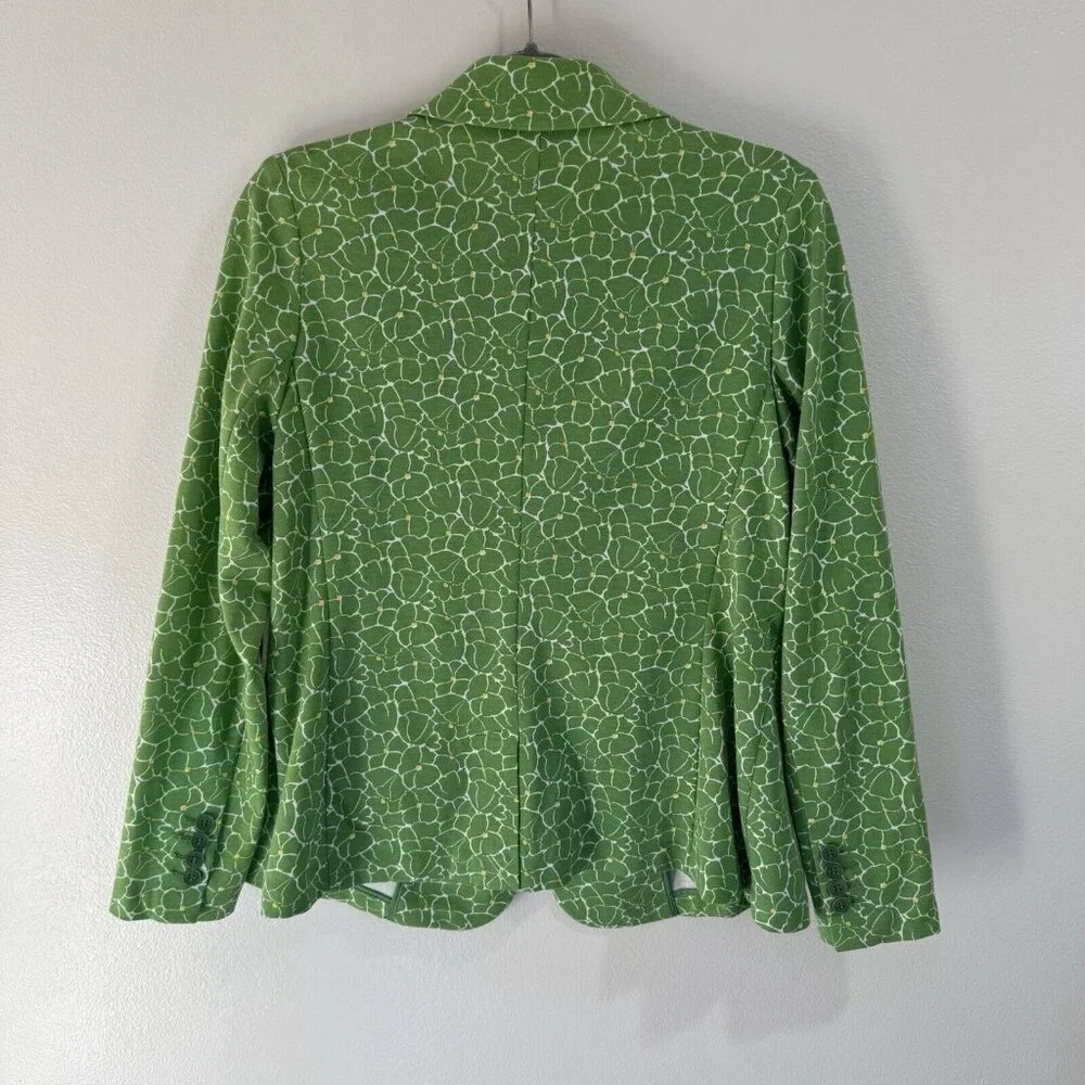 NWOT Talbots Blazer Jacket 1XP Petite Floral Green Yellow Cotton Stretch - Picture 5 of 10